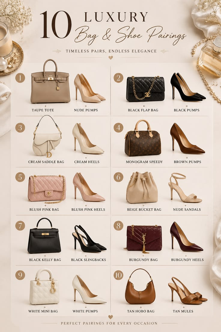 10 associations de sacs et chaussures de luxe | Inspiration mode intemporelle