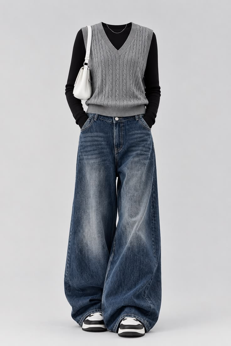 Tenues féminines en maille superposée coréenne 🍁