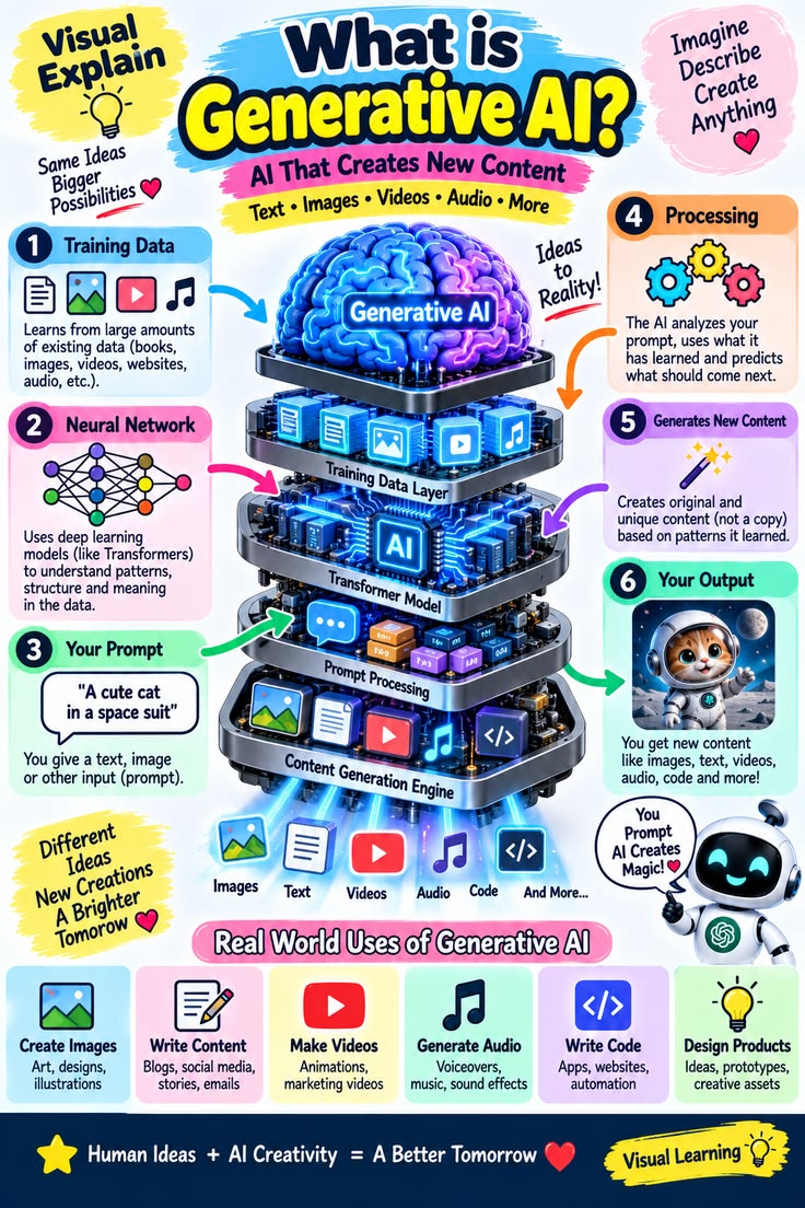 🤯 GENERATIVE AI EXPLAINED! 🤖✨ How AI Creates Text, Images, Video & More!