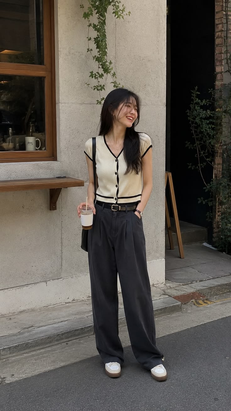 Style de rue coréen chic 🤍 | Inspiration de tenue minimaliste