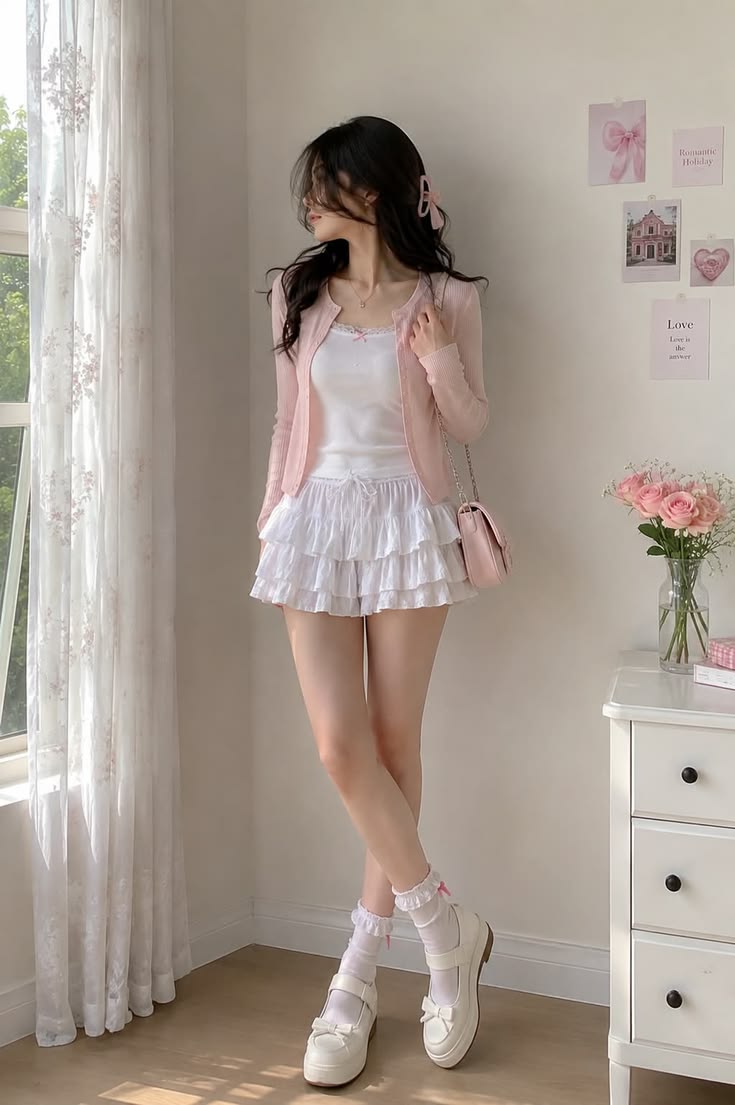 Soft Pink Coquette Aesthetic Outfit 🎀