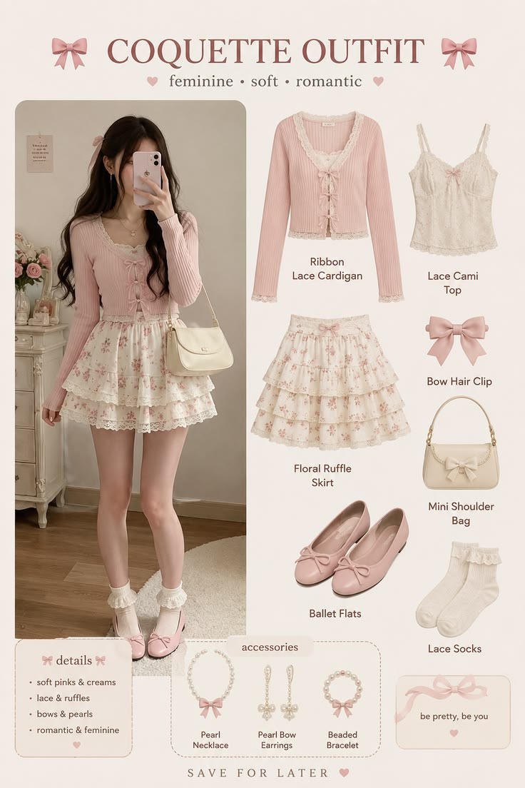 🎀 Coquette Outfit Ideas | Soft Pink & Feminine Aesthetic