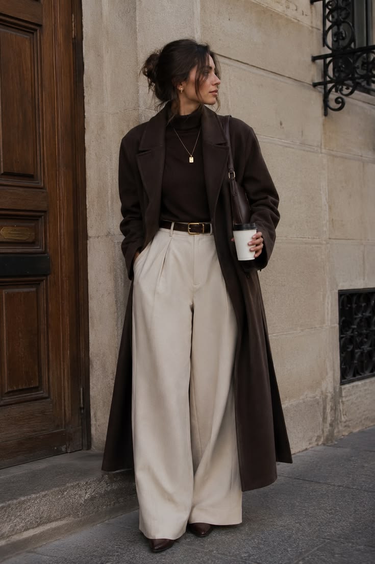 Outfit invernale old money | Ispirazione elegante con cappotto neutro