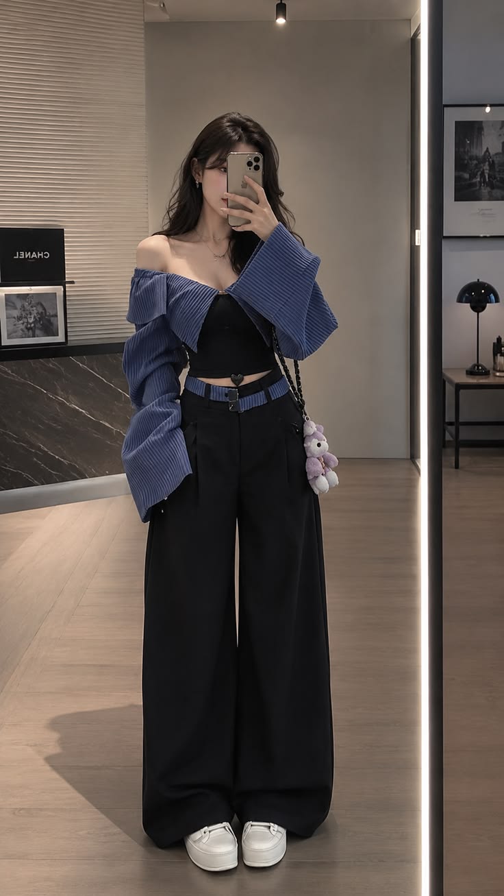 Chic Off-Shoulder Cropped Bolero | Korean Street Style Outfit