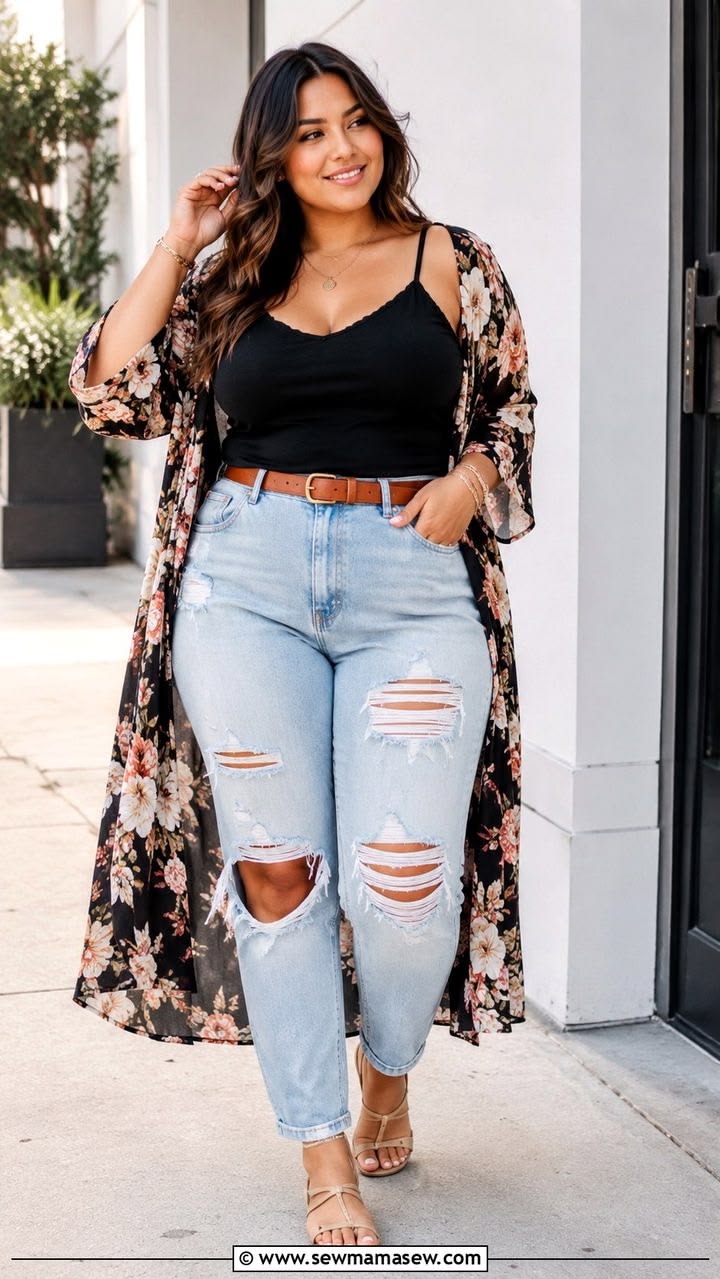 30 Boho Outfits for Curvy Women With Flattering...