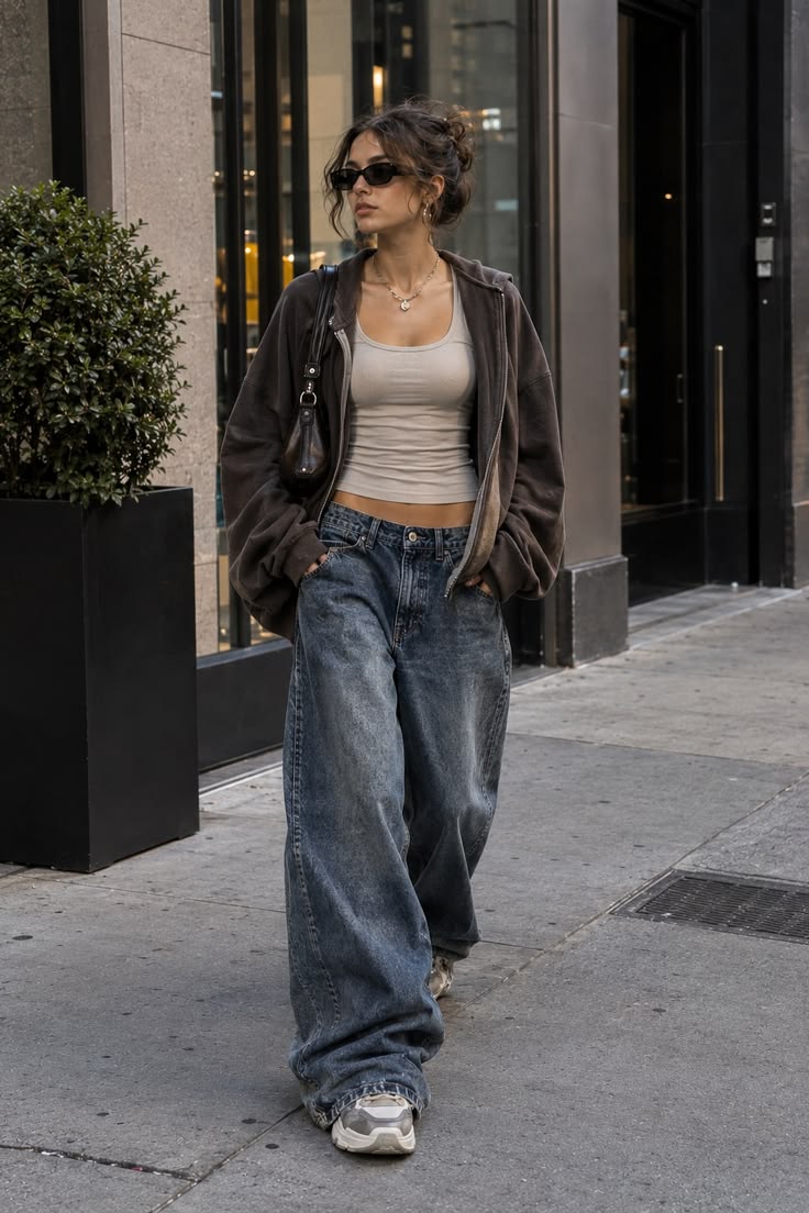 Styliser un jean baggy avec de l’oversize