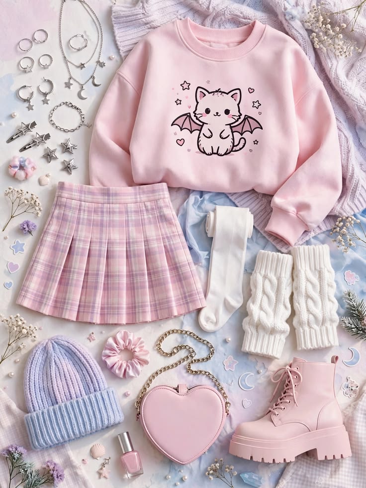 #pastelaesthetic #kawaiifashion #pastelgoth #softgirl #outfitinspo #jfashion #cozyvibes #sanriocore