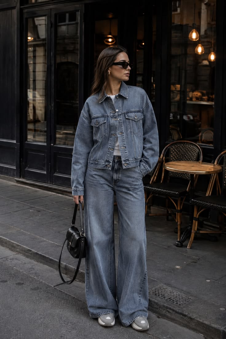 Style intégral denim 🤍 | Look denim sur denim tendance