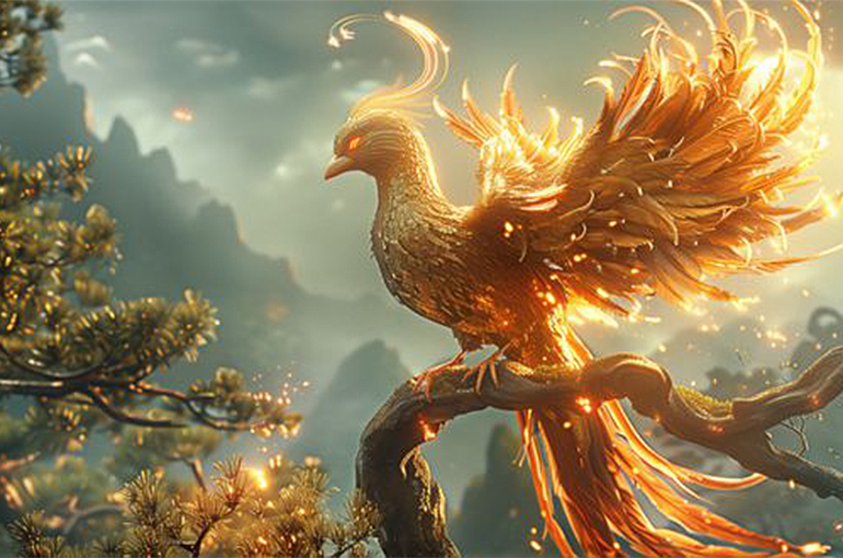 Phénix fantastique issu des mini-dramas IA chinois publiés par Douyin et Kuaishou