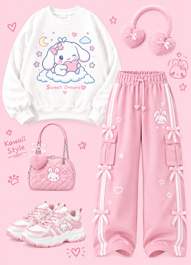 🎀 Cute Pastel Pink Kawaii Outfit ✨🩷