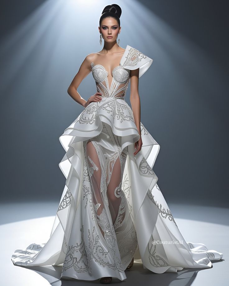 Gown haute couture di alta moda avant-garde