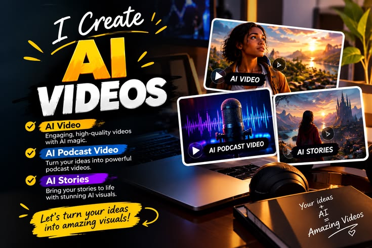 Ai video,ai baby podcast video and ai ads promotion video