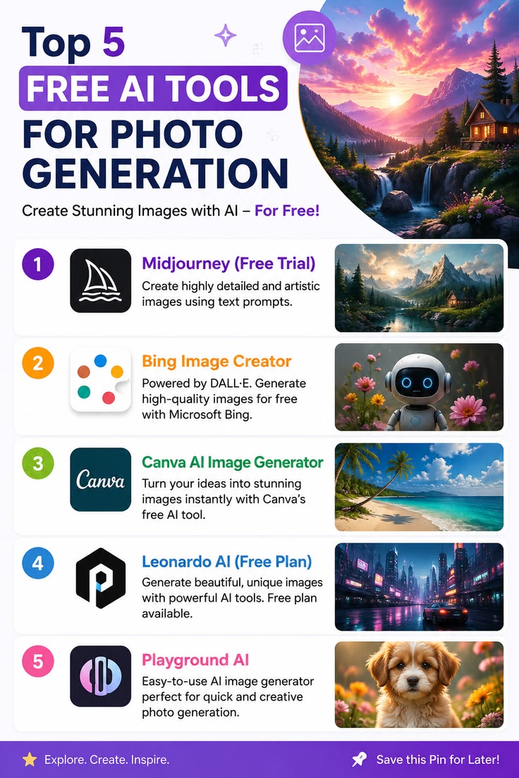 I 5 migliori strumenti IA gratuiti per generare foto nel 2026 | I migliori generatori di immagini IA