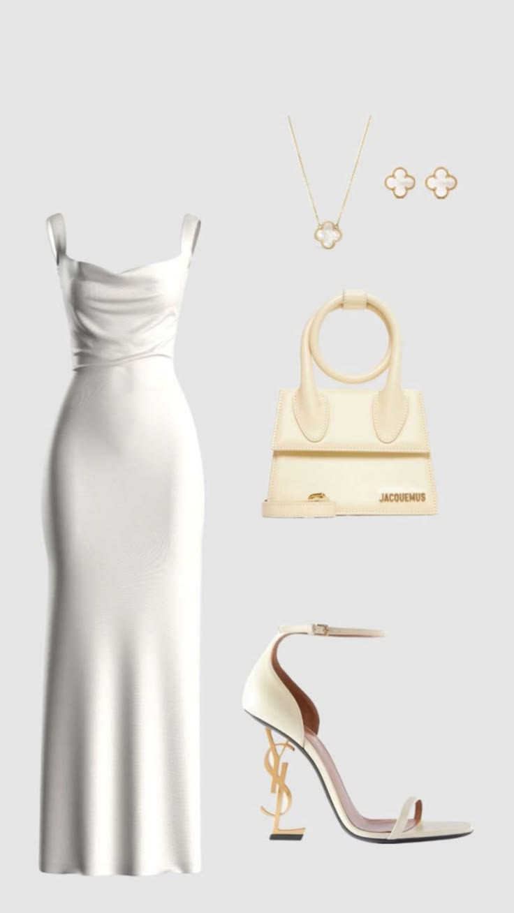 Essentiels de robe blanche chic : chaussures et sac