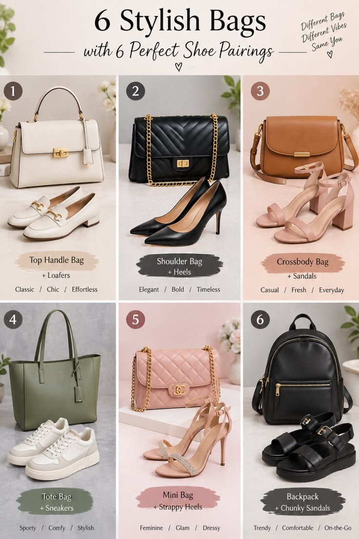 6 стильных сочетаний сумок и обуви, которые всегда выглядят шикарно 👠👜