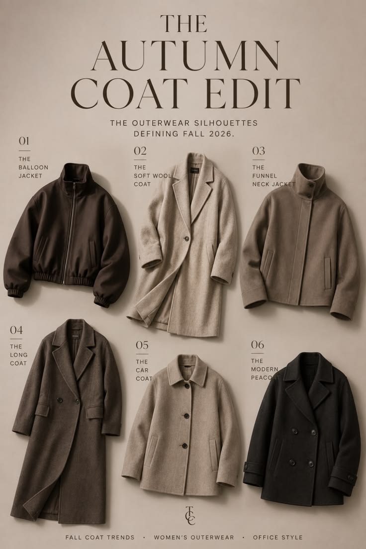 La sélection de manteaux d’automne : 6 silhouettes de vêtements d’extérieur