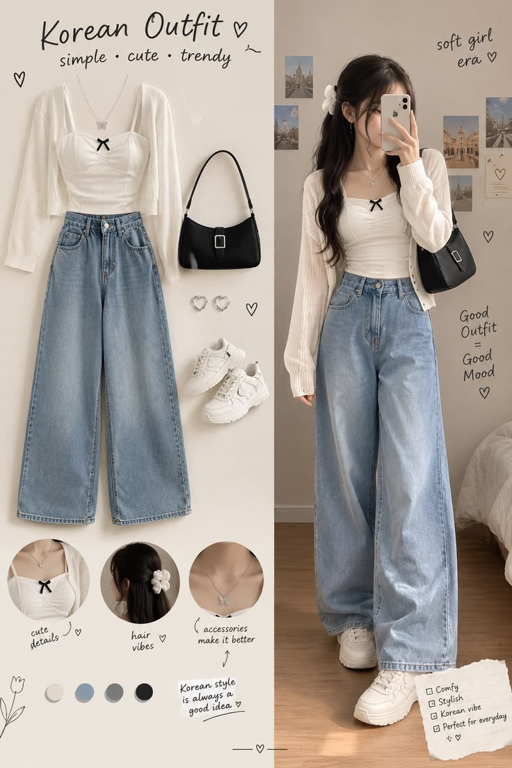 Outfit coreano per ragazze carine e stilose