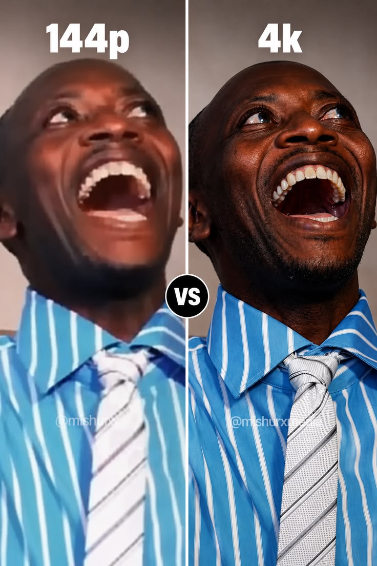 Mème Oh My God (OMG) | prompt 144p vs 4K | prompt de génération d’images IA | différence de qualité incroyable