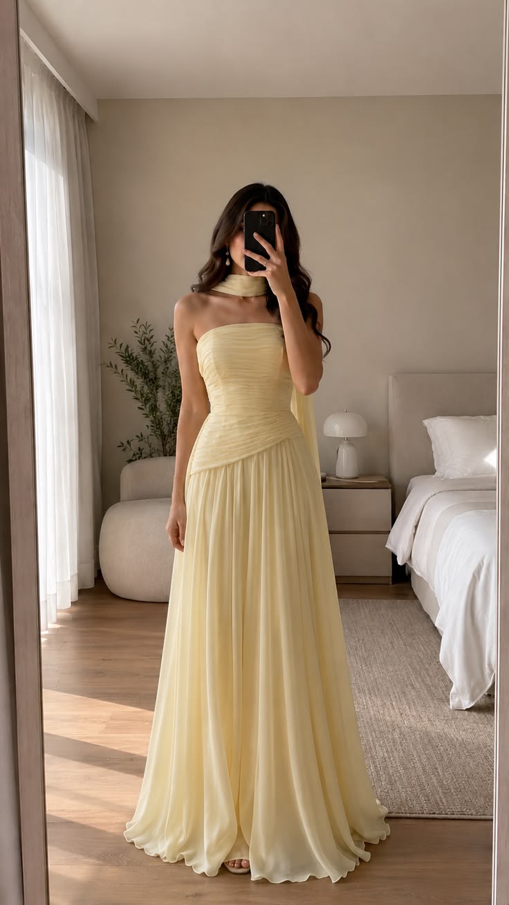 Yellow Evening Dress Glam: Old Hollywood Night
